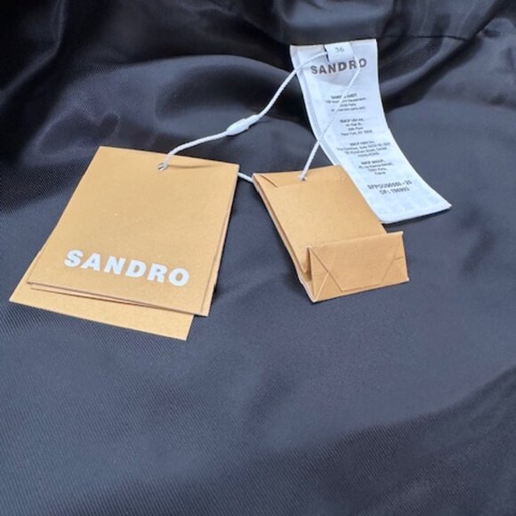 Sandro Black Size 36 Trench Coat Brand New with Tags - Picture 10 of 14